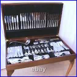 140 Piece Silver Plated & Stainless Steel Sheffield Cutlery Canteen Table