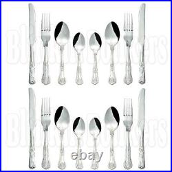 16pc Set Of Quality Kings Design Pattern Cutlery Tea Dessert Spoon Knife Fork