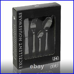 24 Piece Stainless Steel Cutlery Set Party Dinner Kitchen Stylish Tableware