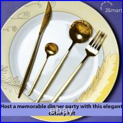 24pc Glamour Stainless Steel Cutlery Set In Gold Kitchen Series
