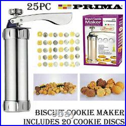 25pc Biscuit Maker Shaper Cake Cutter Decorating Set Cookie Press Pump Machine