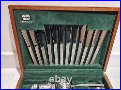 44 X Vintage Viners Studio Cutlery Canteen Complete Wooden Box Benney Mcm
