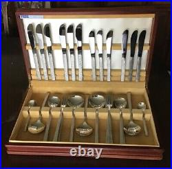 44 piece Canteen of 60's Viners bark pattern cutlery. Sheffield stainless