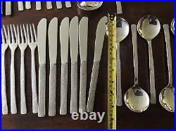 44 piece Canteen of 60's Viners bark pattern cutlery. Sheffield stainless