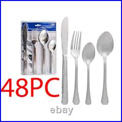 48pc Cutlery Set Kitchen Stainless Steel Tableware Dining Kit Spoon Fork New