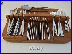 56 X WOSTENHOLM Stainless Steel MONTE CARLO cutlery canteen tray 6 vintage mcm