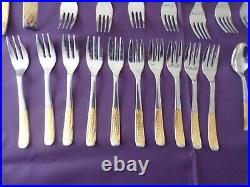 65 piece Inoxpran 18/10 24kt gold patterned cutlery set