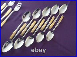 65 piece Inoxpran 18/10 24kt gold patterned cutlery set