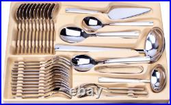 72 Pc Silver Cutlery Set 18/10 Stainless Steel Table Canteen Christmas Gifts