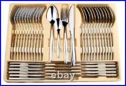 72 Pcs Silver Cutlery Set Stainless Steel Table Canteen Wedding Christmas Gift