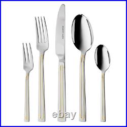 72 Piece Stainless Steel Cutlery Set with Gold-Effect Trim