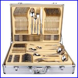 72pcs Cutlery Set 18/10 Stainless Steel Table Canteen Christmas Gift Line Design