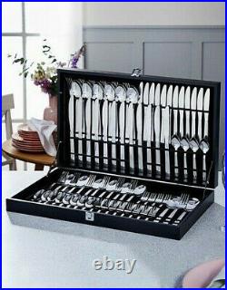 75 Piece Canteen Cutlery Full Set Serves 1-12 Wooden Box Christmas Family Dinner