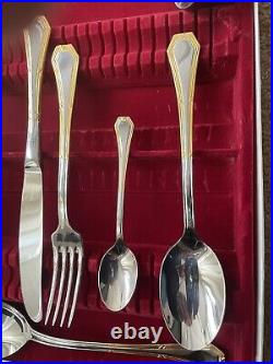 75 piece Gottinghen cutlery set in 18/10 stainless steel with 18k gold inlay