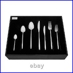84 Piece Stainless Steel Cutlery Set for 12 People, Karaca New Flow, Silver