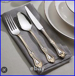 84 piece gold cutlery set stainless steel