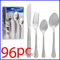 96pc Cutlery Set Kitchen Stainless Steel Tableware Dining Kit Spoon Fork Knife