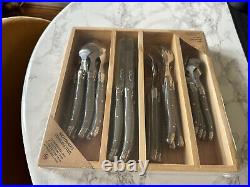 AUTHENTIC Laguiole 24 Piece Designer Cutlery Set In Wooden CANTEEN. Brand NEW
