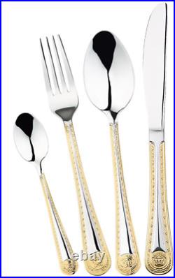 A Gold Cutlery Set 18/10 Stainless Steel Table Canteen Christmas Gift