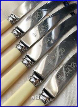 Antique Firth Brearley Stainless Steel Butter Knife Set With Bovine Bone Handles