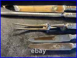Antique Sheffield Vintage Stainless Steel Lgeserving Knife And Fork Set Box New