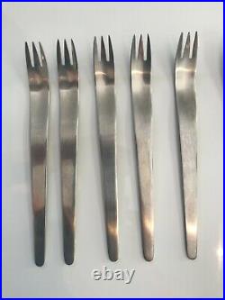 Arne Jacobsen Georg Jensen Matt Stainless Steel Designer Cutlery 6 places settin
