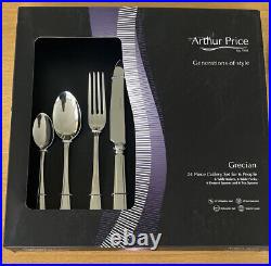 Arthur Price GRECIAN 24 Piece Cutlery Set Stainless Steel Service for 6 New