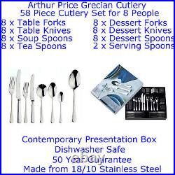 Arthur Price Grecian 58 Piece Cutlery Set ZGIS5801