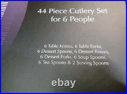 Arthur Price Rattail 44 Piece Boxed Set (Beaten Box, Table wear scratched)
