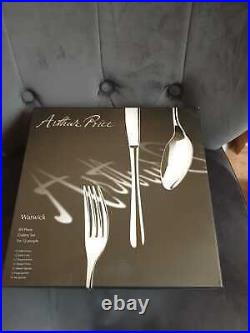 Arthur Price Warwick Stainless Steel Cutlery Set, 84 Piece/12 Place Settings