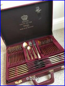 Bestecke Solingen Gold Plated 70 Piece Cutlery Set with Lockable Carry Case