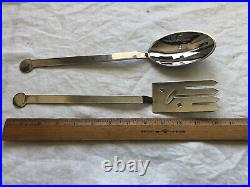 Bissell & Wilhite Xum Pattern Stainless Steel Serving Fork and Spoon Salad Set