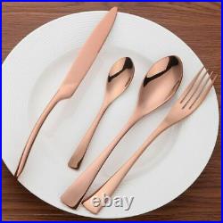 Black Cutlery Knife Fork Set Stainless Steel Western Food Tableware Flatware