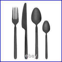Blomus Cutlery Set 16 pcs Stella Cutlery Spoon Fork Knife Stainless Steel Black