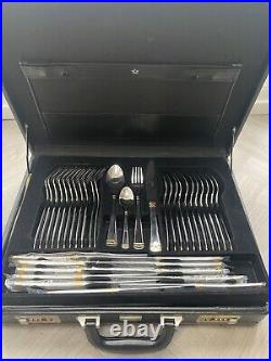 Breitenbach/solingen Stainless Steel And Gold-plated Two-tier Canteen Of Cutlery