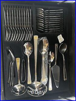 Breitenbach/solingen Stainless Steel And Gold-plated Two-tier Canteen Of Cutlery
