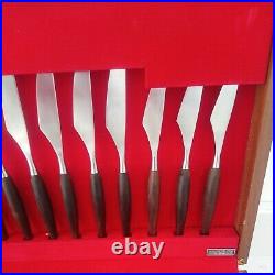 Butler Cutlery Set Vintage 1970's Sheba Design retro MCM teak rosewood canteen