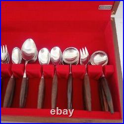 Butler Cutlery Set Vintage 1970's Sheba Design retro MCM teak rosewood canteen