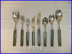 C4 CUTLERY SET DENBY s. Steel & green acrylic handle, 37 pieces incomplete 6A4B