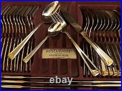 Canteen of Rosenbaum Solingen Cutlery, 18/10 Chrome-Nickel Steel & Gold Plated