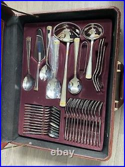 Canteen of Rosenbaum Solingen Cutlery, 18/10 Chrome-Nickel Steel & Gold Plated