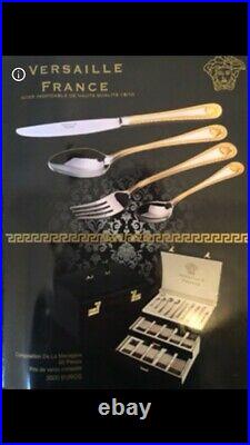 Christmas Special Versaille S/S 80pc Cutlery Gold Finish detail Boxed 2+ day del