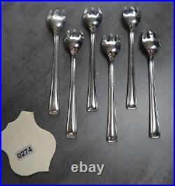 Christofle Cutlery Oyster Forks Shellfish Mid Century Modern Stainless Steel