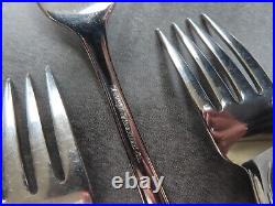 Christofle Cutlery Salad Forks Mid Century Modern INOX Set of 6 Stainless Steel