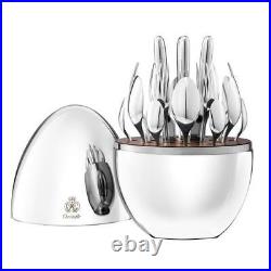 Christofle Paris, Mood Design Egg, With 24 Piece Silver Plated Cutlery