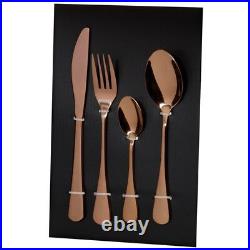 Contemporary Stainless Steel Stylish 16 Piece Kitchen Cutlery Set Copper effect