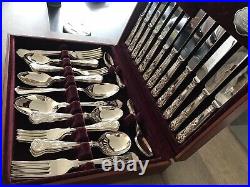 Cooper Ludlam Kings Design Silver Plated 44 Piece Canteen of Cutlery Set