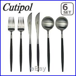Cutipol GO03 GOA Dinner Set of 6 Pieces Black x Silver From Japan with Tracking