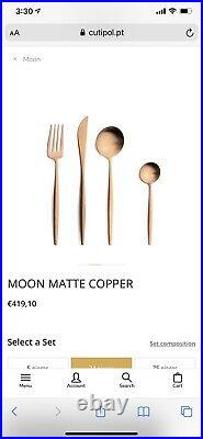 Cutipol Moon Copper Gold Plated Fork/Knife/Dinner and Tea Spoon