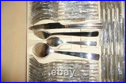 Cutlery stainless steel @80 pieces in RED 2 tier wood box 12 person set